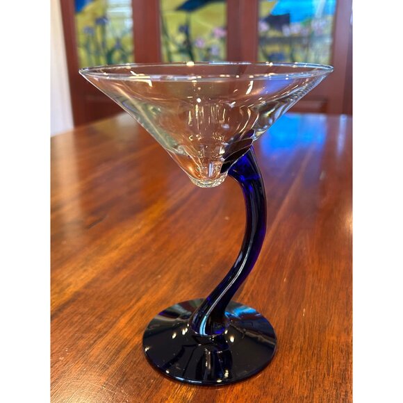 Martini Cobalt Blue Libbey Bravura Glasses. - Picture 3 of 13